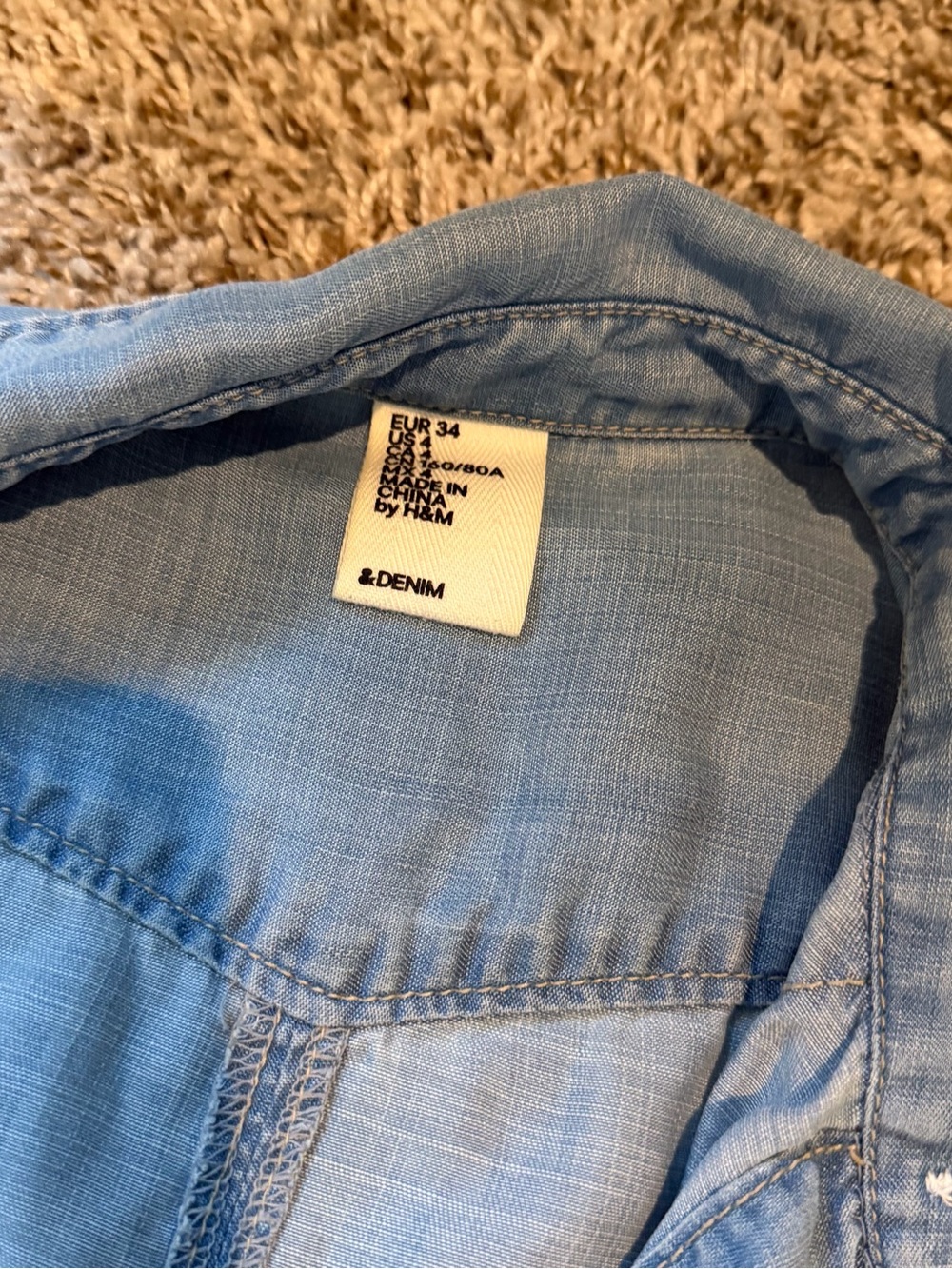 H&M Light Blue Denim Shirt - Picture 3 of 3